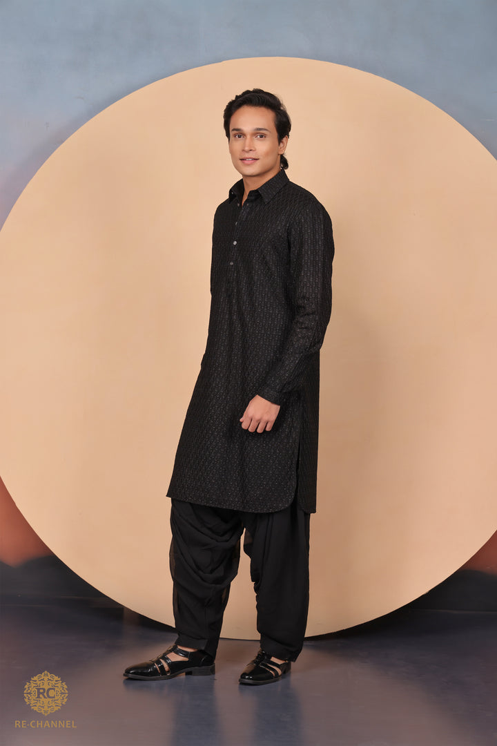 Black Pathani & Salwar Set