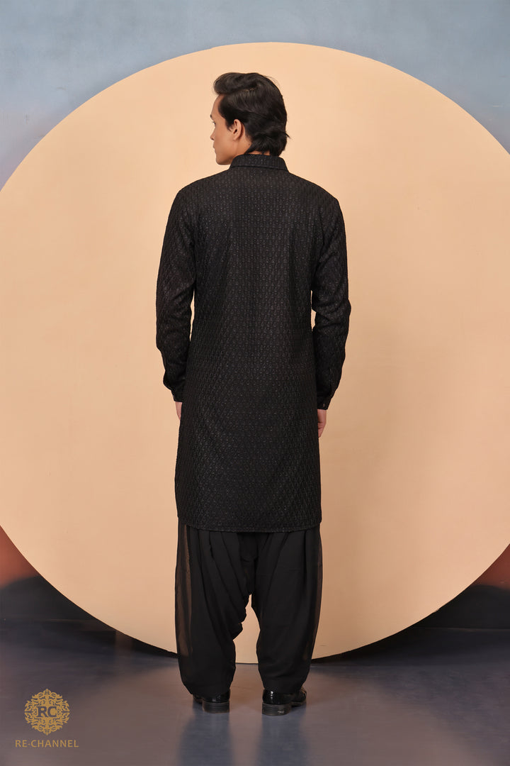 Black Pathani & Salwar Set