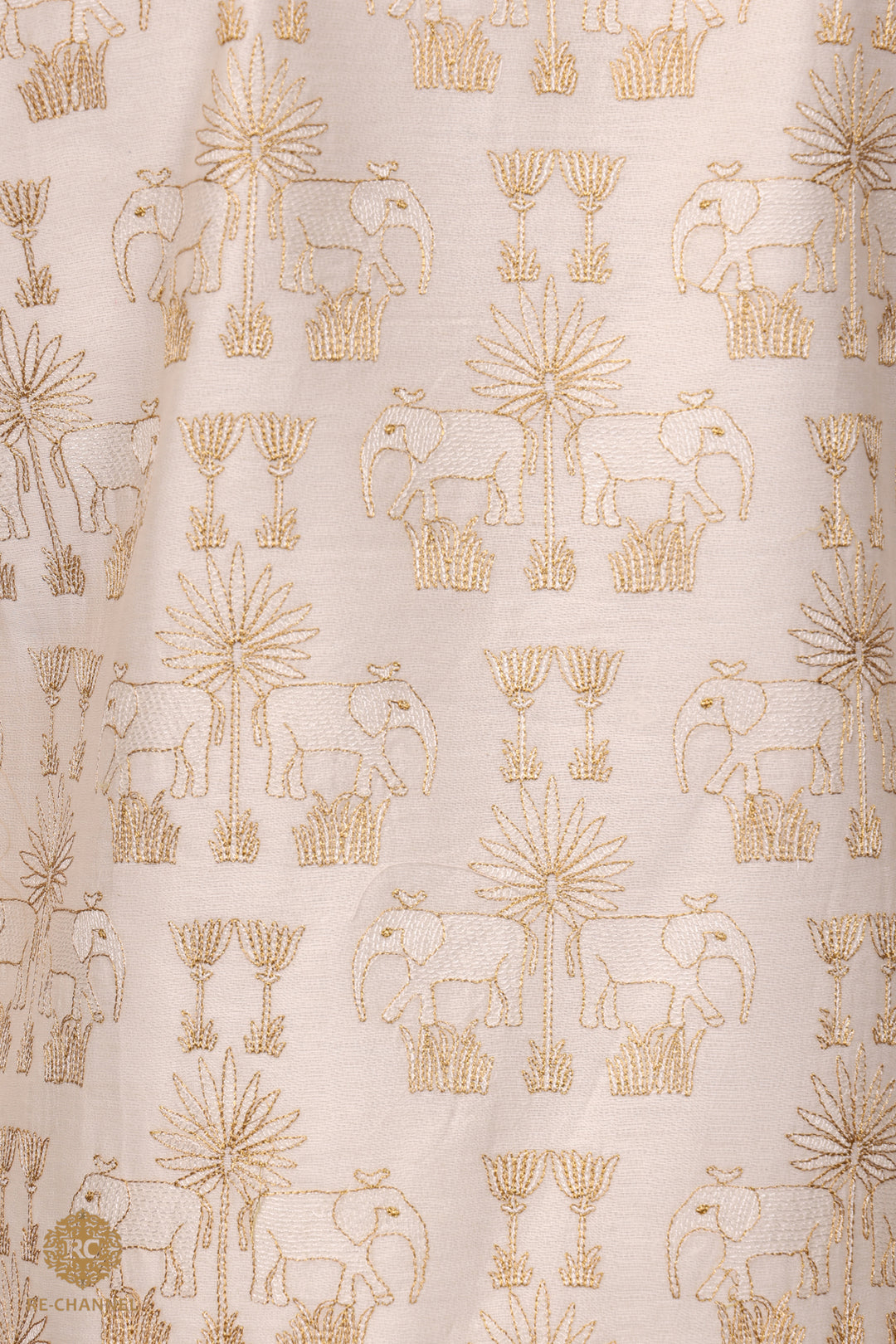 Cream Silk Zari Work kurta