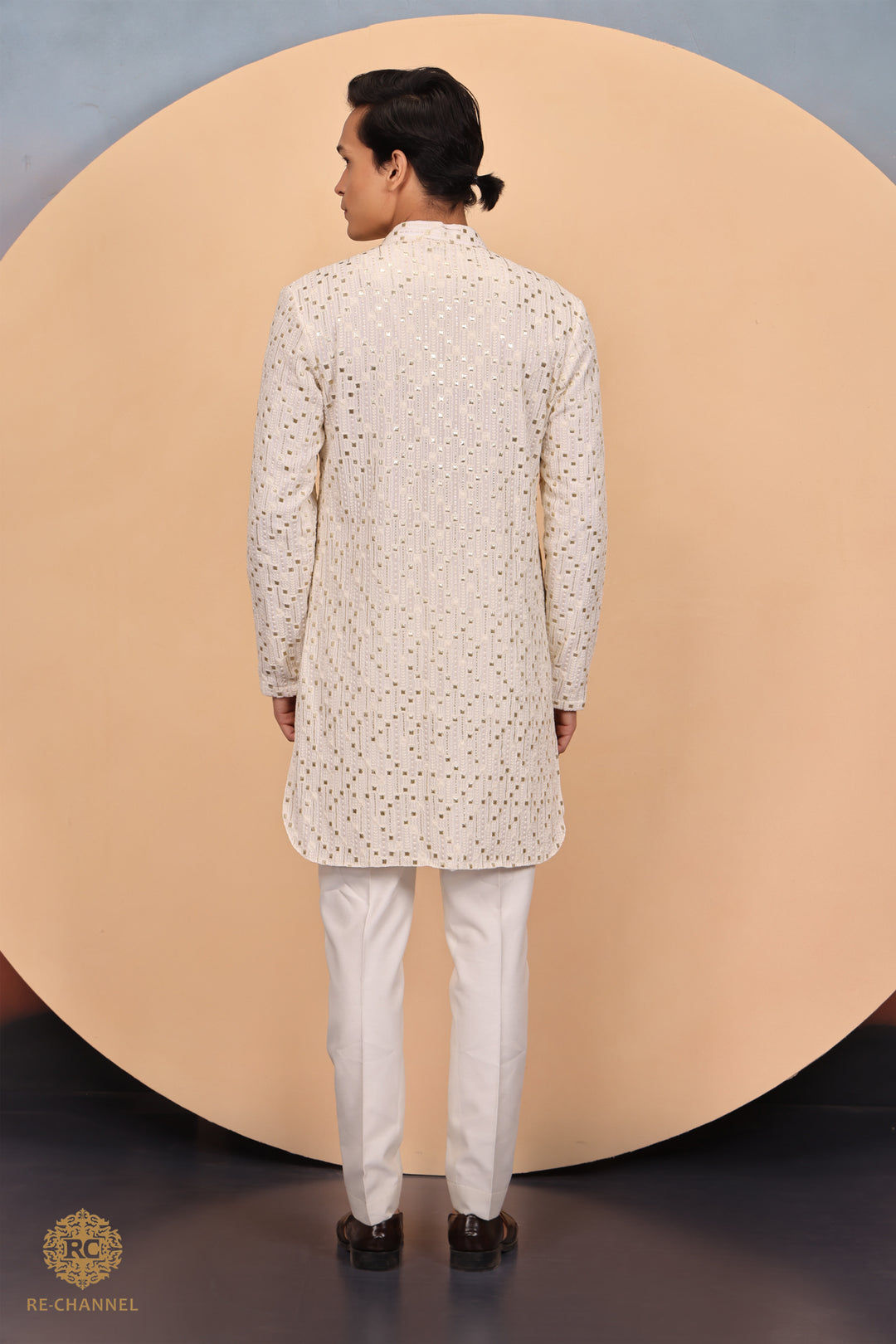 Off white Lucknowi Kurta Set