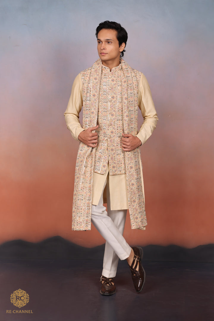 Silk bandi kurta & Dupatta set