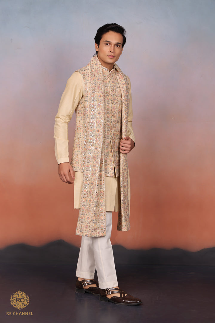Silk bandi kurta & Dupatta set