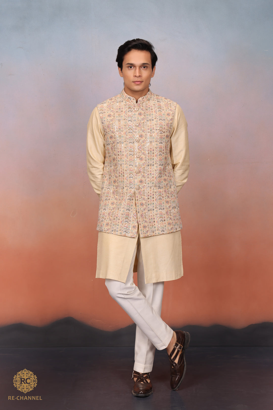 Silk bandi kurta set