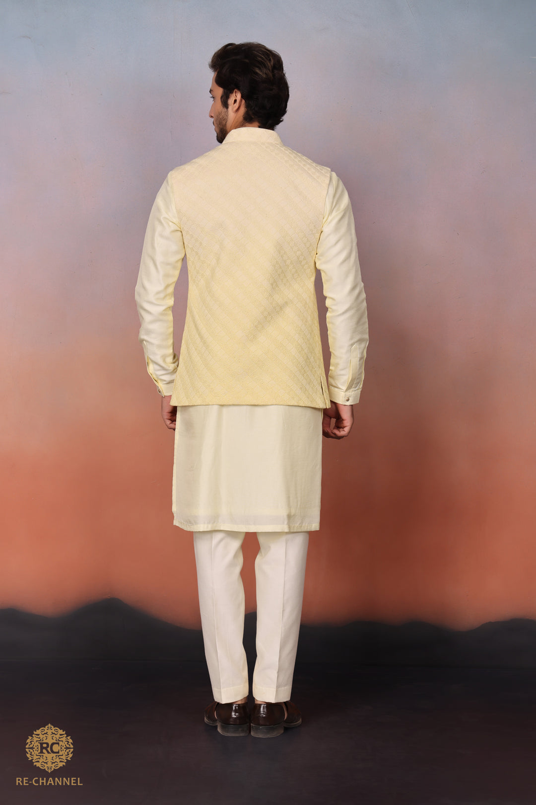 Yellow Ombre Bandi Kurta Set