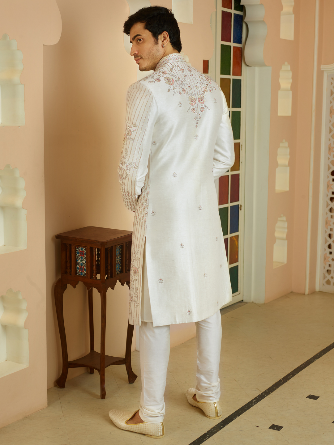 Symphony Cream Silk Sherwani