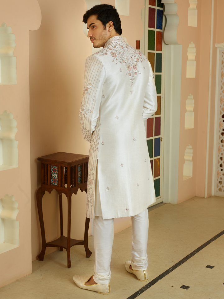 Symphony Cream Silk Sherwani