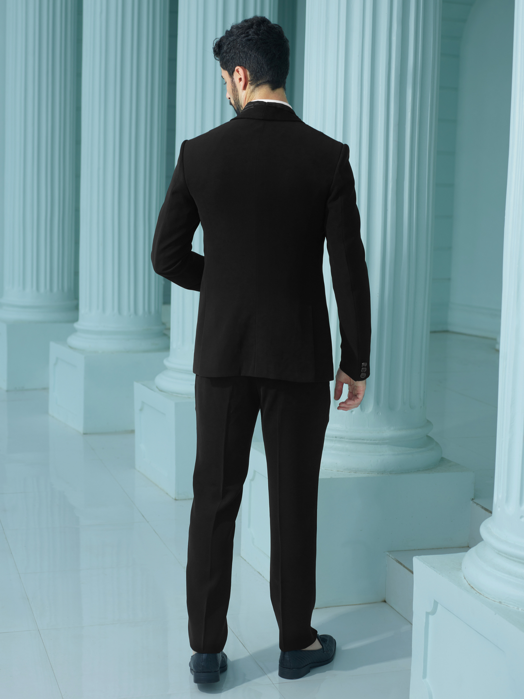 Black Suit with Chrome Detailing