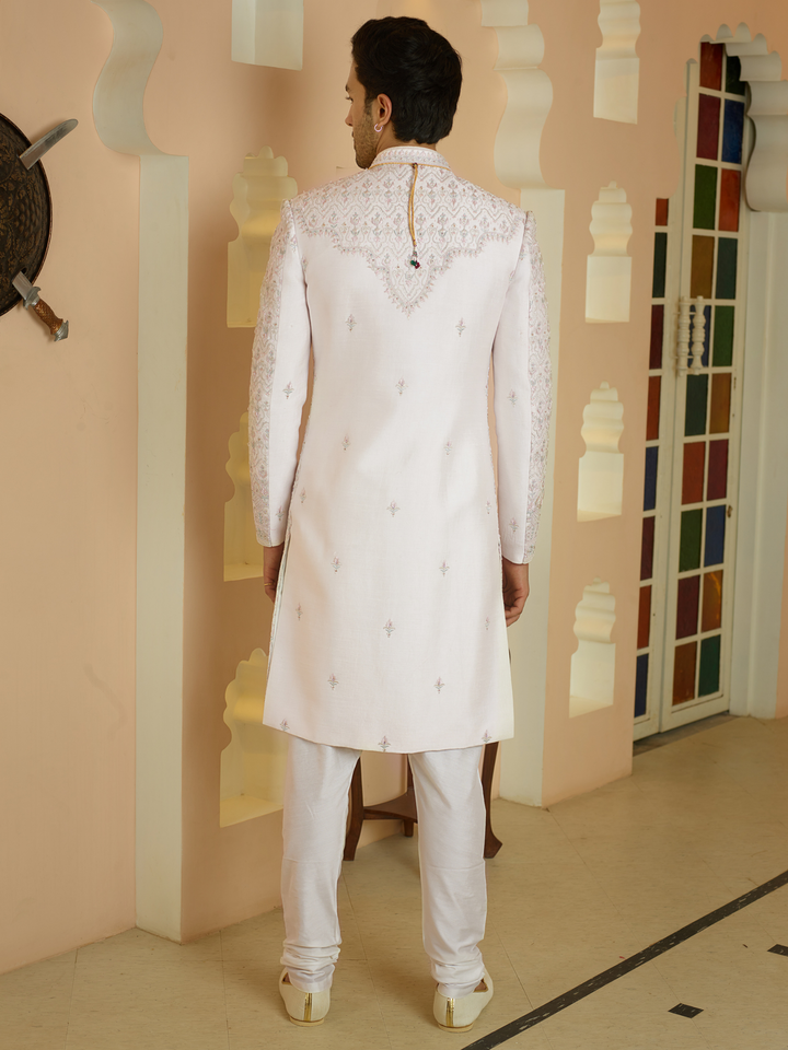 Powder Pink Embellished Sherwani