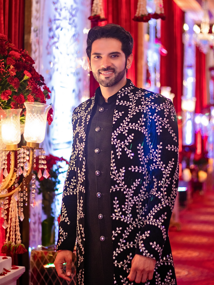 Black Embellished Indo-Western