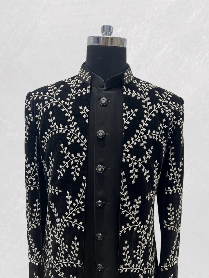 Black Embellished Indo-Western