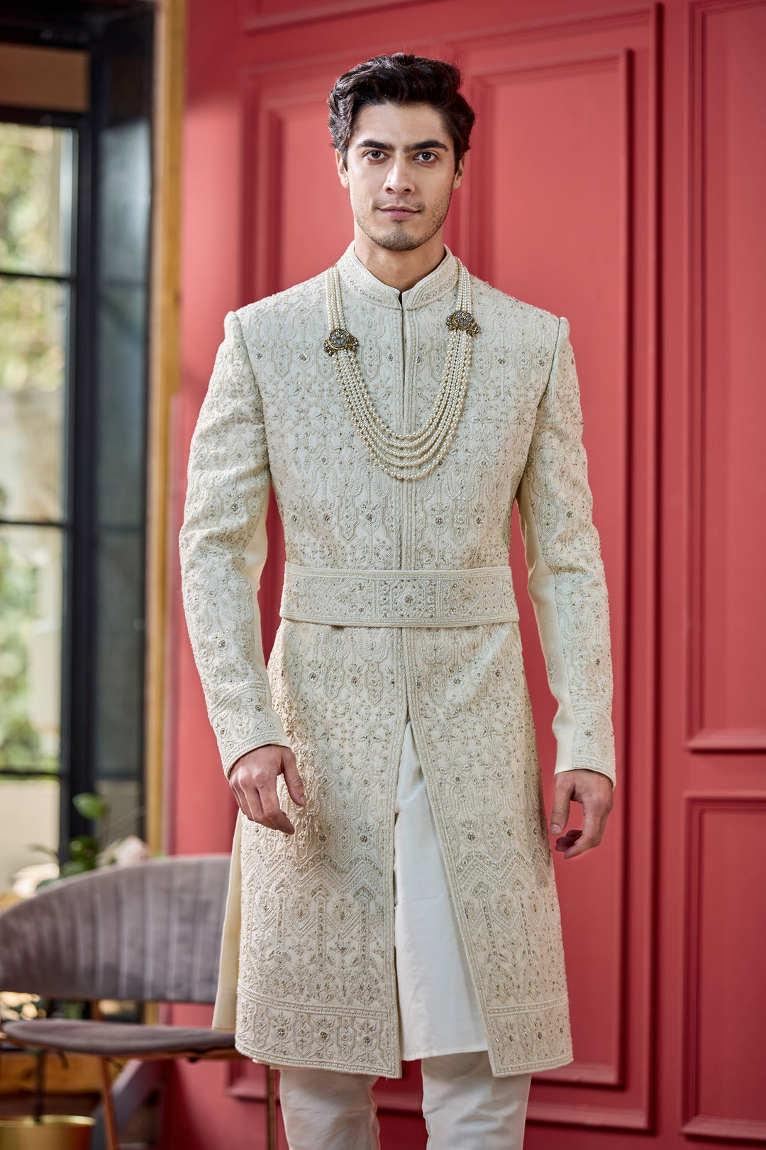 Golden Aura Sherwani Set