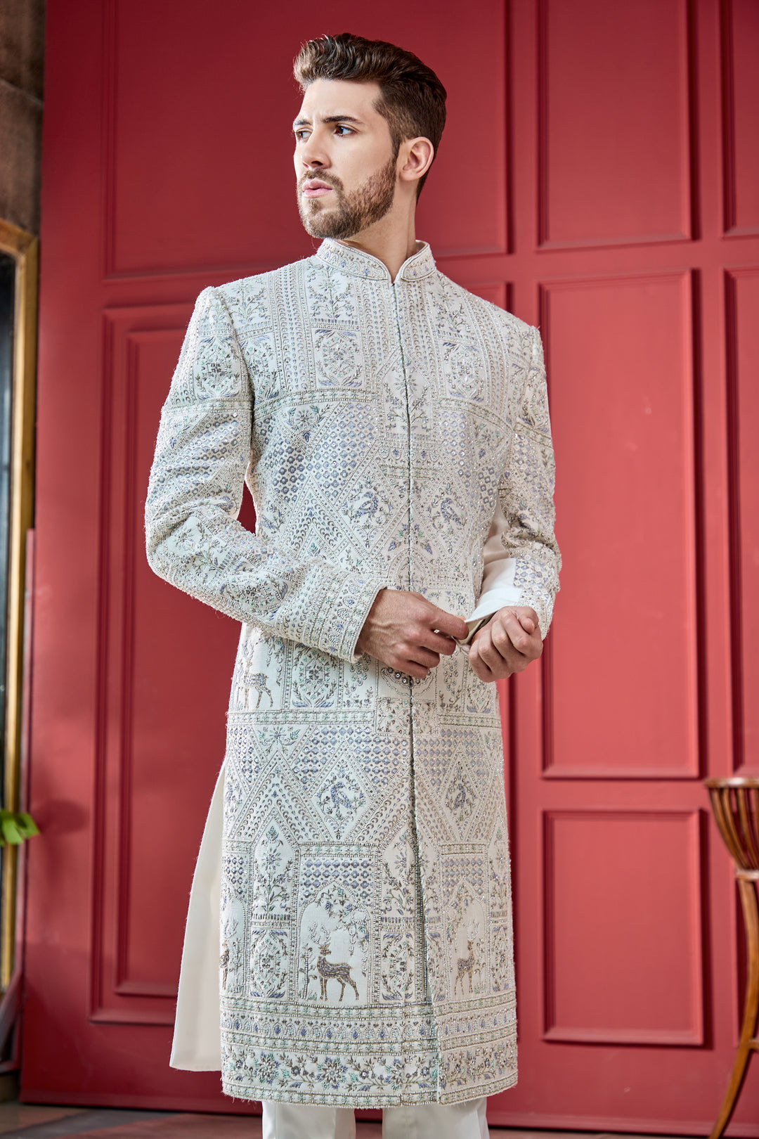Frosted Fawn Sherwani Set