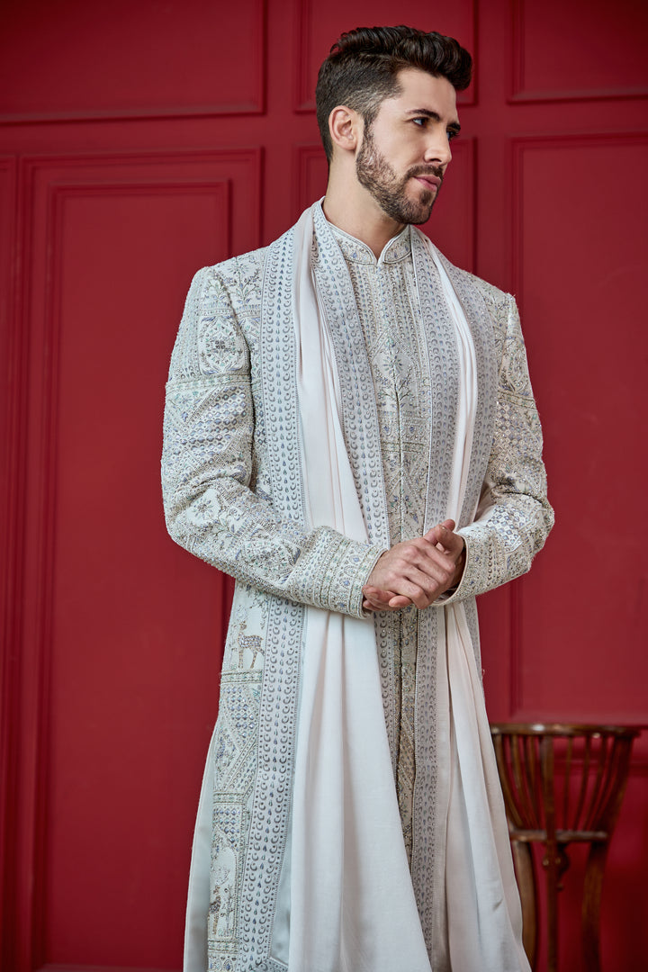 Frosted Fawn Sherwani Set