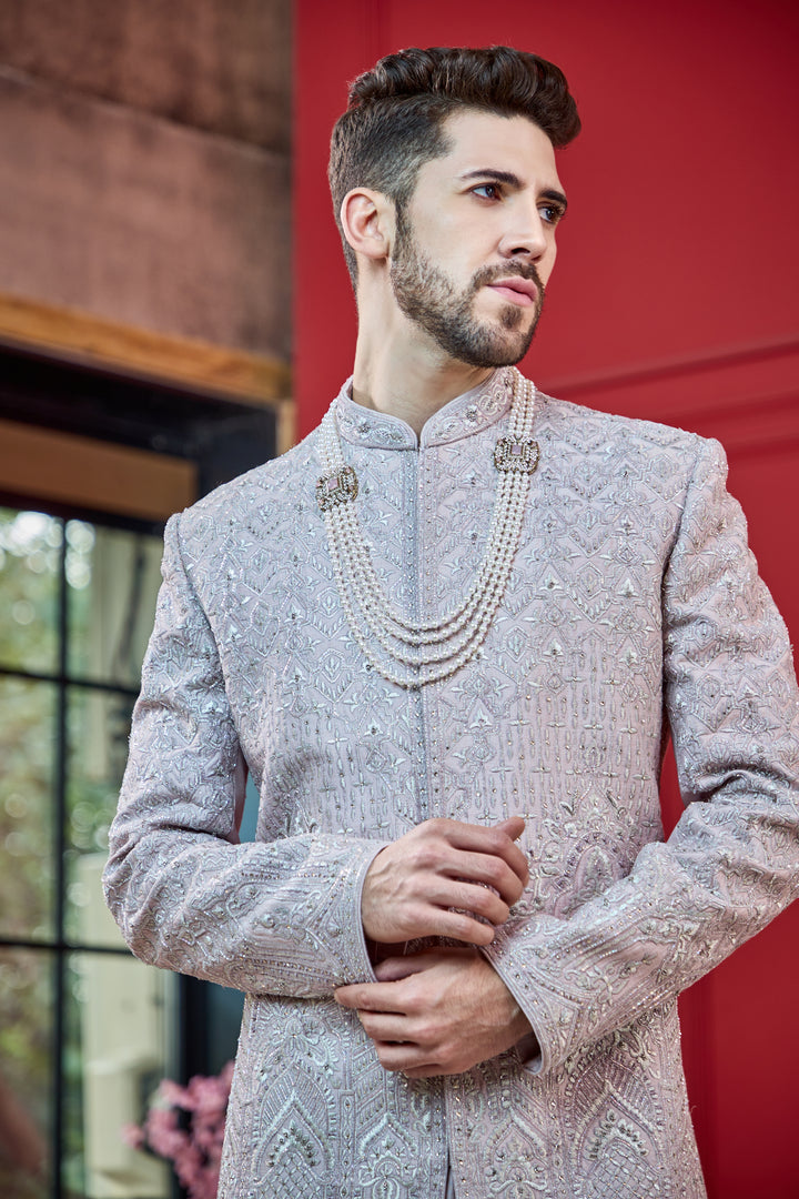Mauve Elegance Sherwani Set