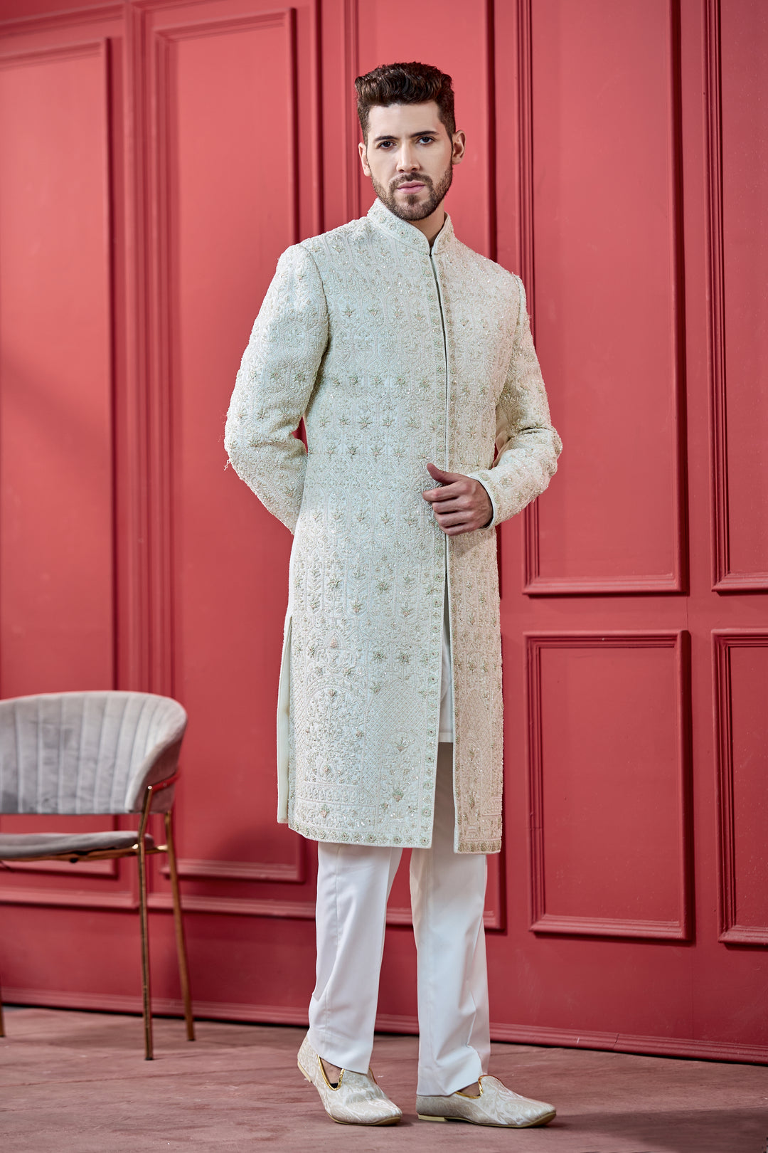 Ivory Serenity Embroidered Sherwani