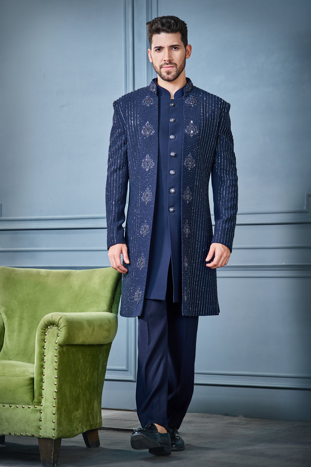Blue Luxe Indo-Western Set