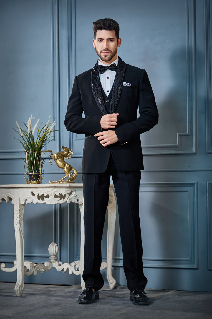 Black Dramatic Lapel Tuxedo Set
