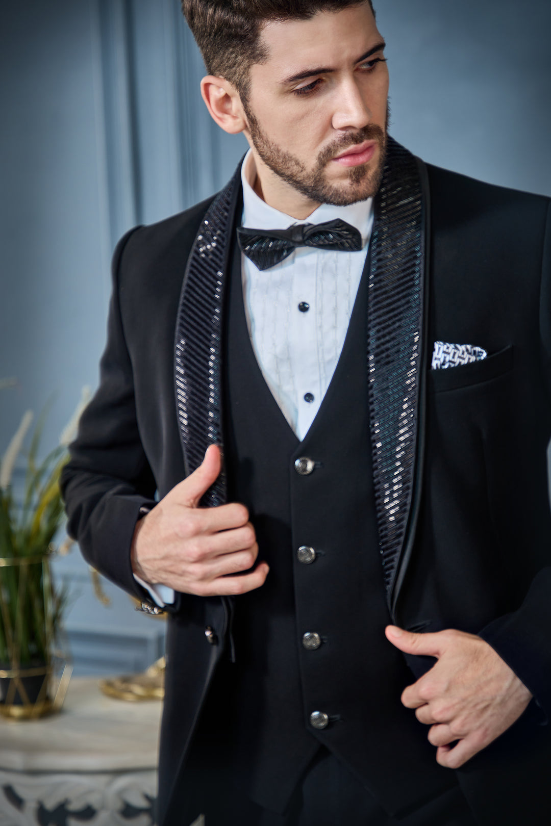 Black Dramatic Lapel Tuxedo Set