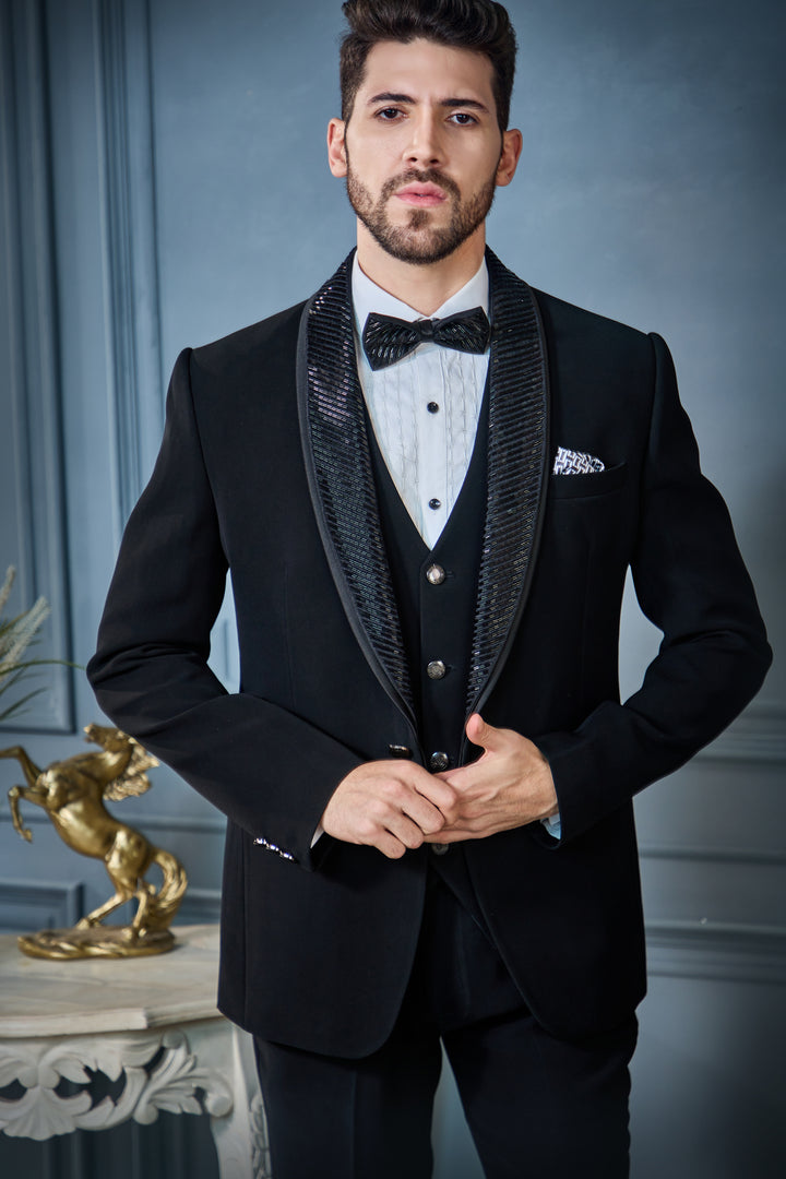 Black Dramatic Lapel Tuxedo Set