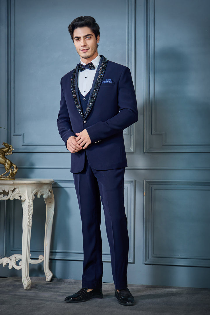 Blue Stone Embellished Suit Set