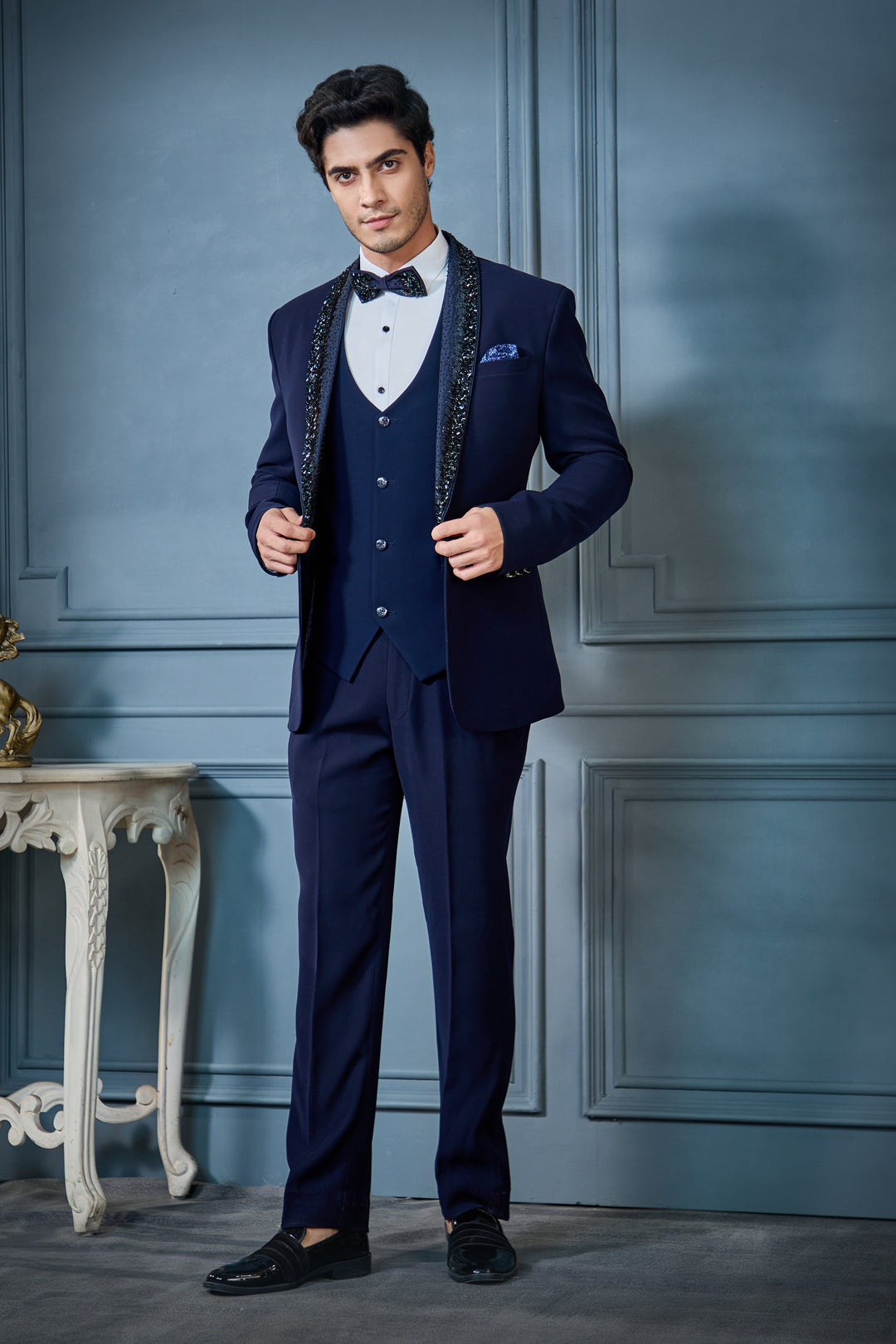 Blue Stone Embellished Suit Set