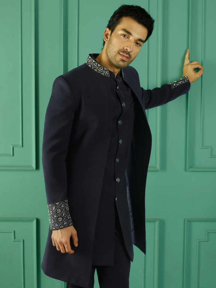 Twilight Blue Embellished Indo-Western