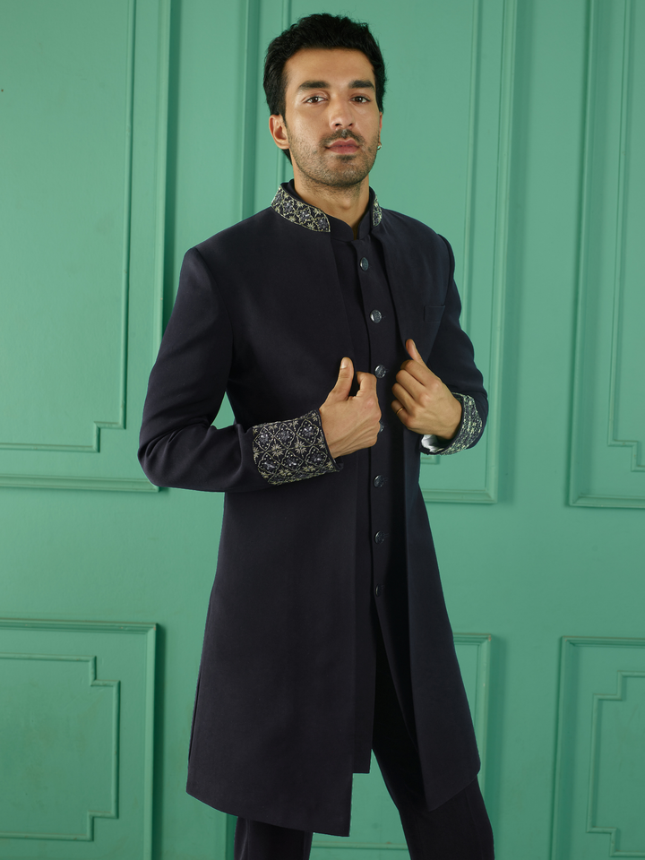Twilight Blue Embellished Indo-Western