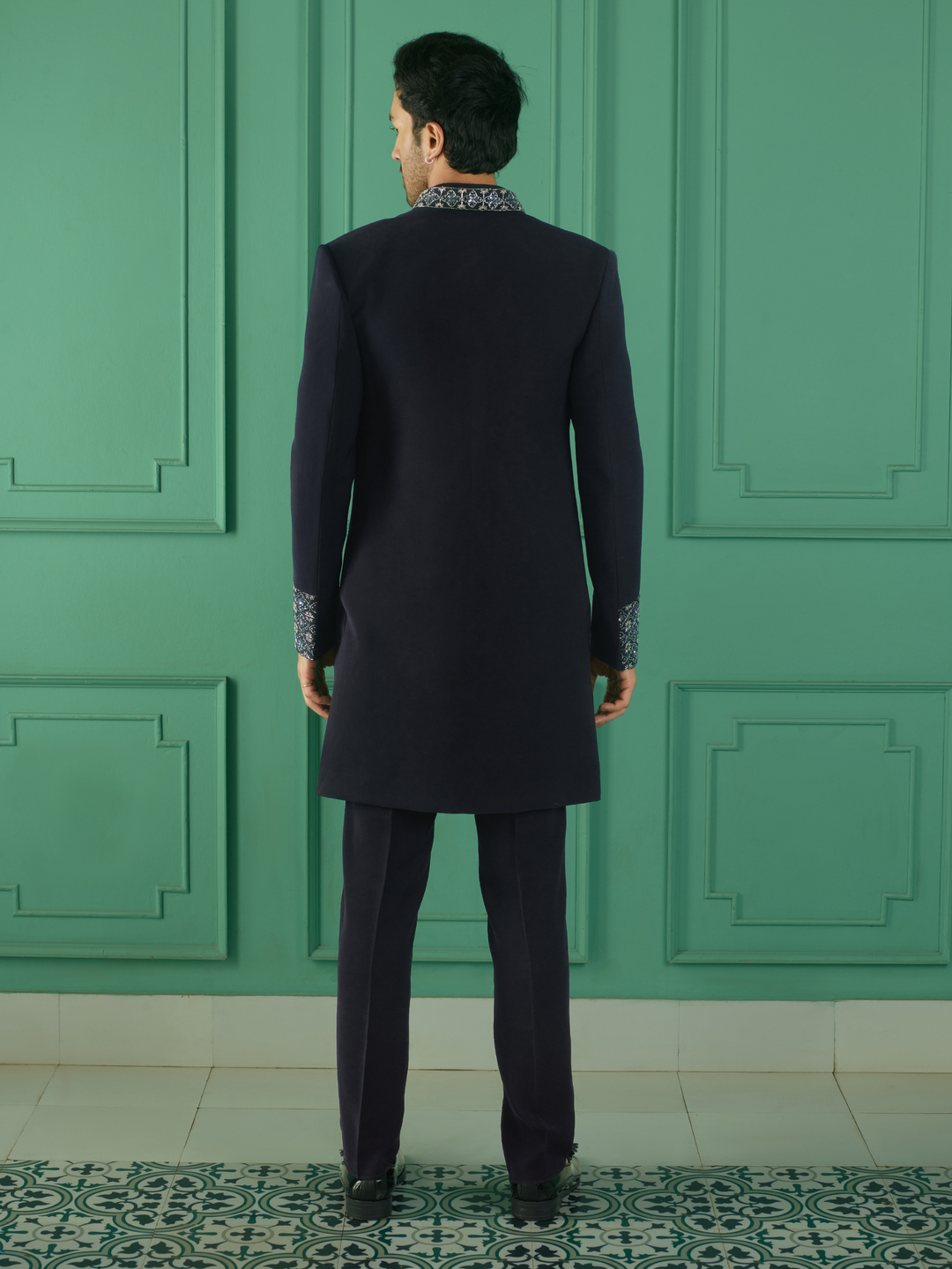 Twilight Blue Embellished Indo-Western