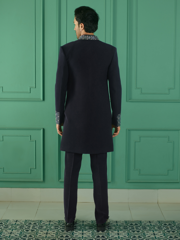 Twilight Blue Embellished Indo-Western
