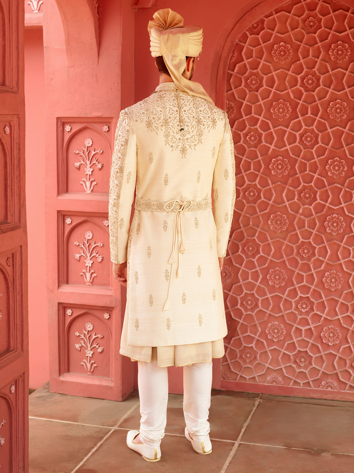 Royal Gold Blossom Sherwani