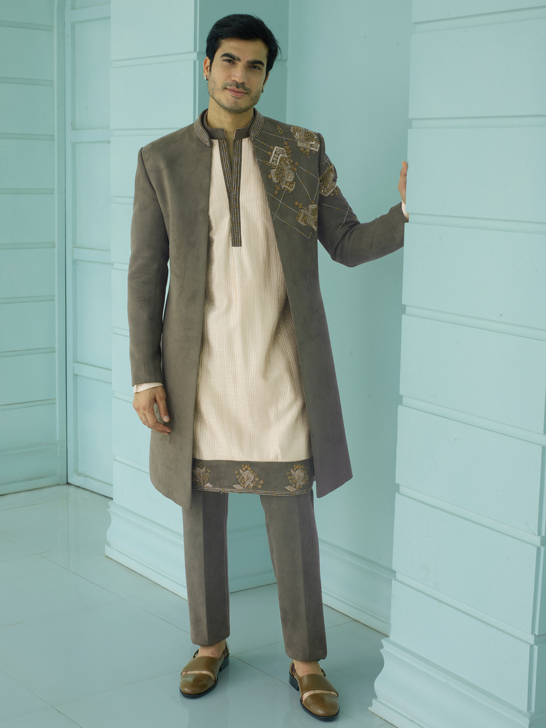 Olive Garden Embroidered Indo-Western