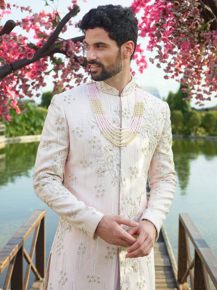 Luxe Pink Embroidered Sherwani