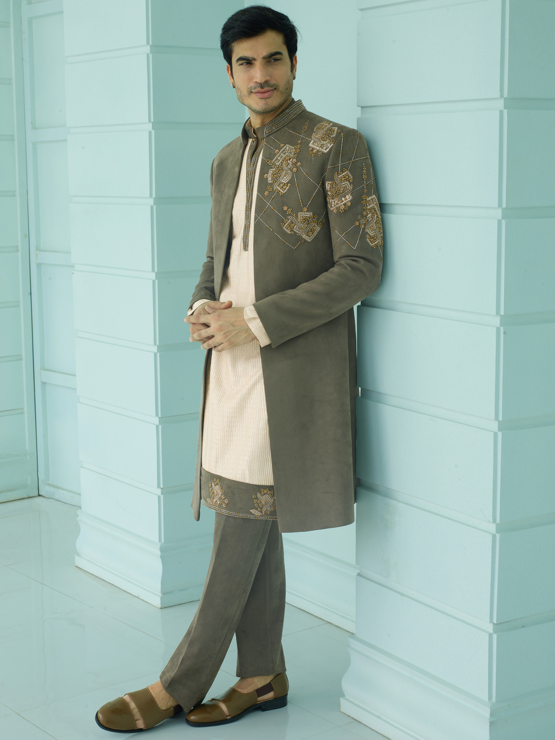 Olive Garden Embroidered Indo-Western