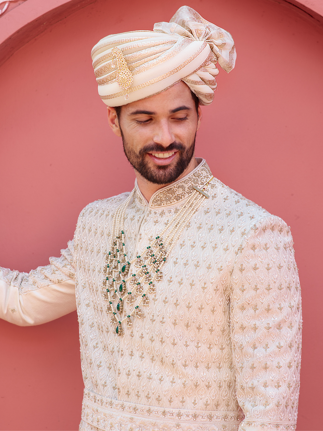 Opulent Cream Silk Sherwani