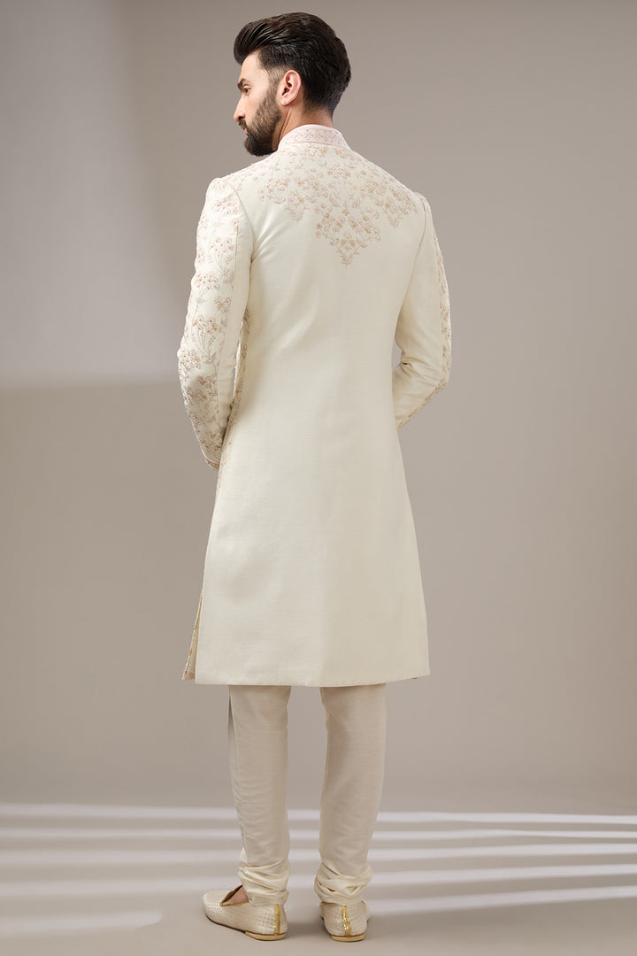 Pink Hue Ivory Sherwani