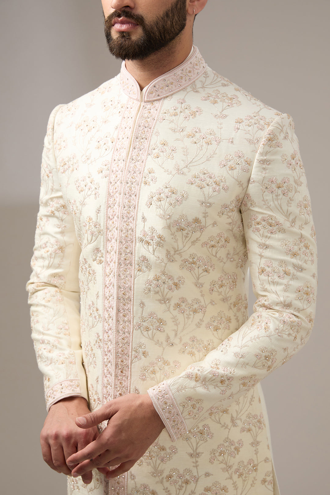 Pink Hue Ivory Sherwani