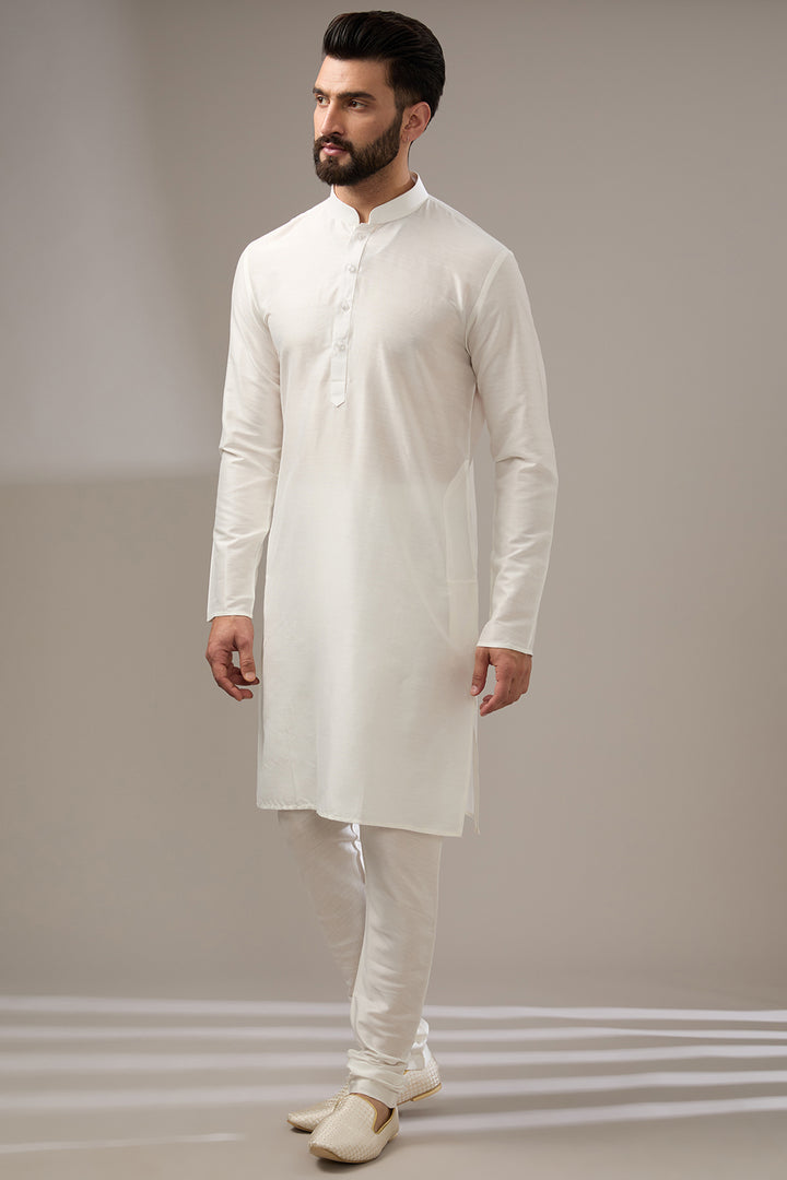 Ivory Jaal Work Sherwani Set