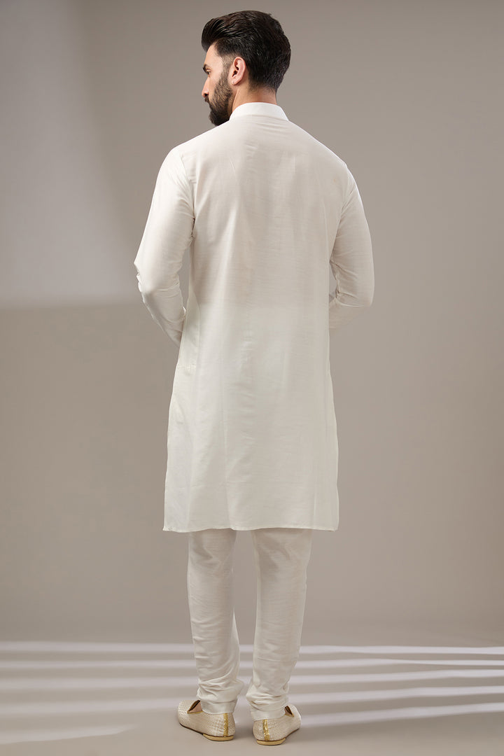 Ivory Jaal Work Sherwani Set