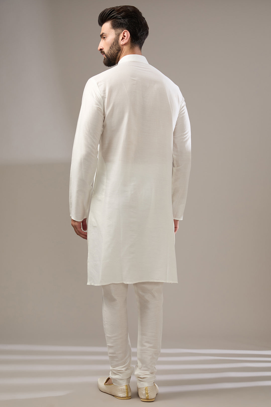 Ivory Geometric Embellished Sherwani Set