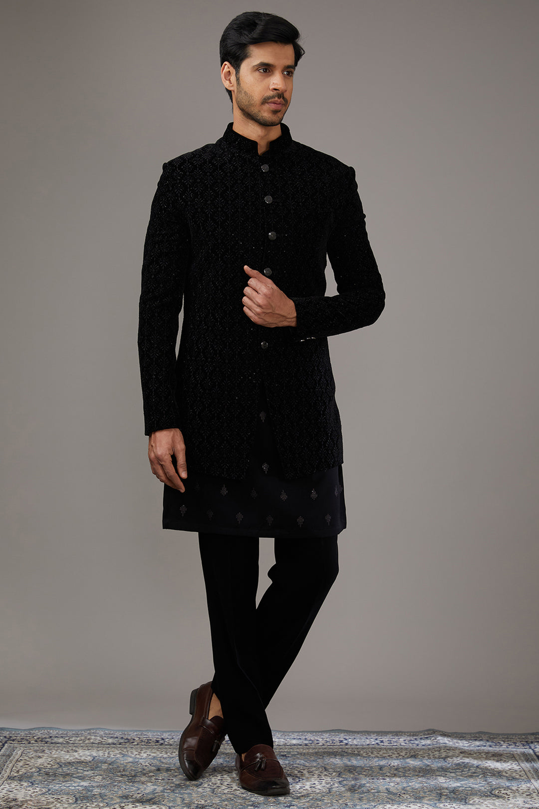 Regal Velvet Indo-Western Set
