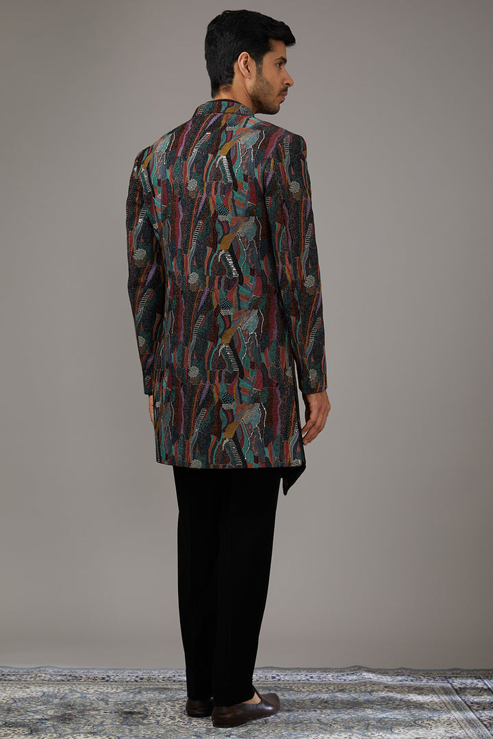 Colorburst Embroidered Indo-Western Set