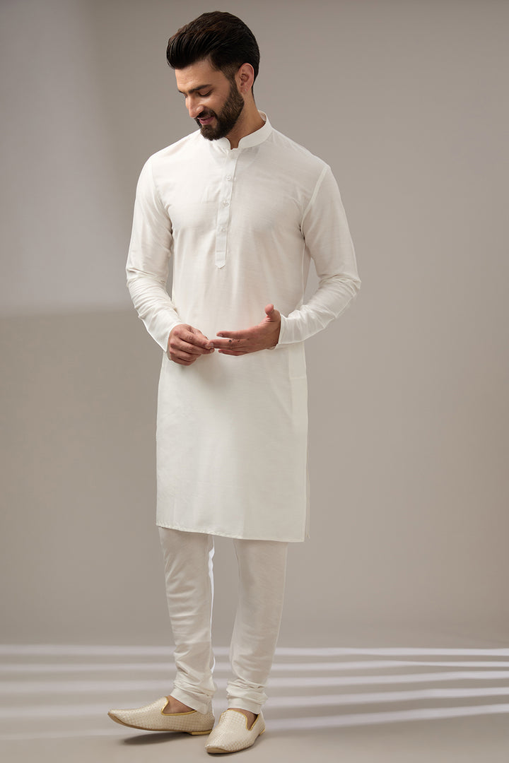 Cream Zari Tikki Sherwani Set
