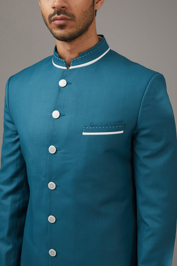Classic Blue Indo-Western Set