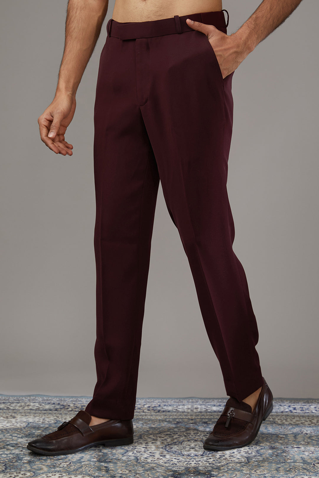 Maroon Melange Indo-Western Set