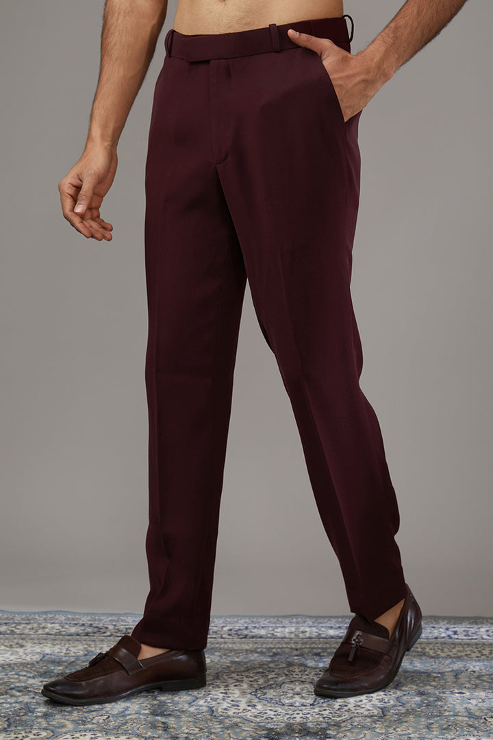 Maroon Melange Indo-Western Set