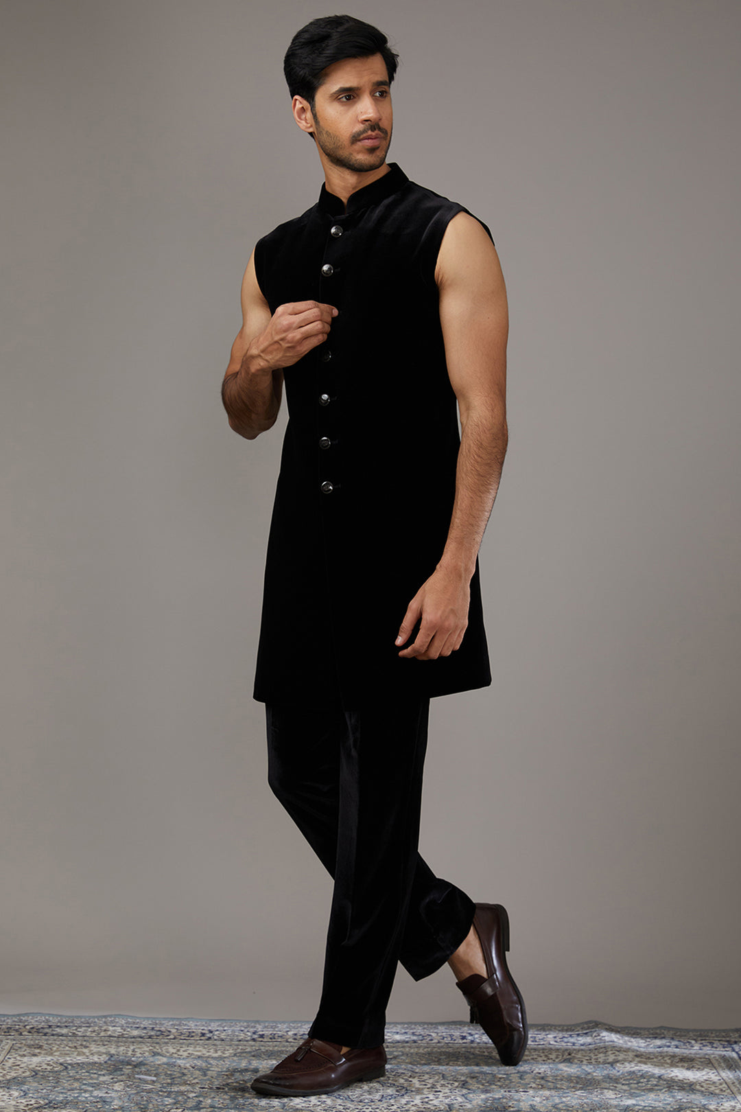 Obsidian Geometric Indo-Western Set