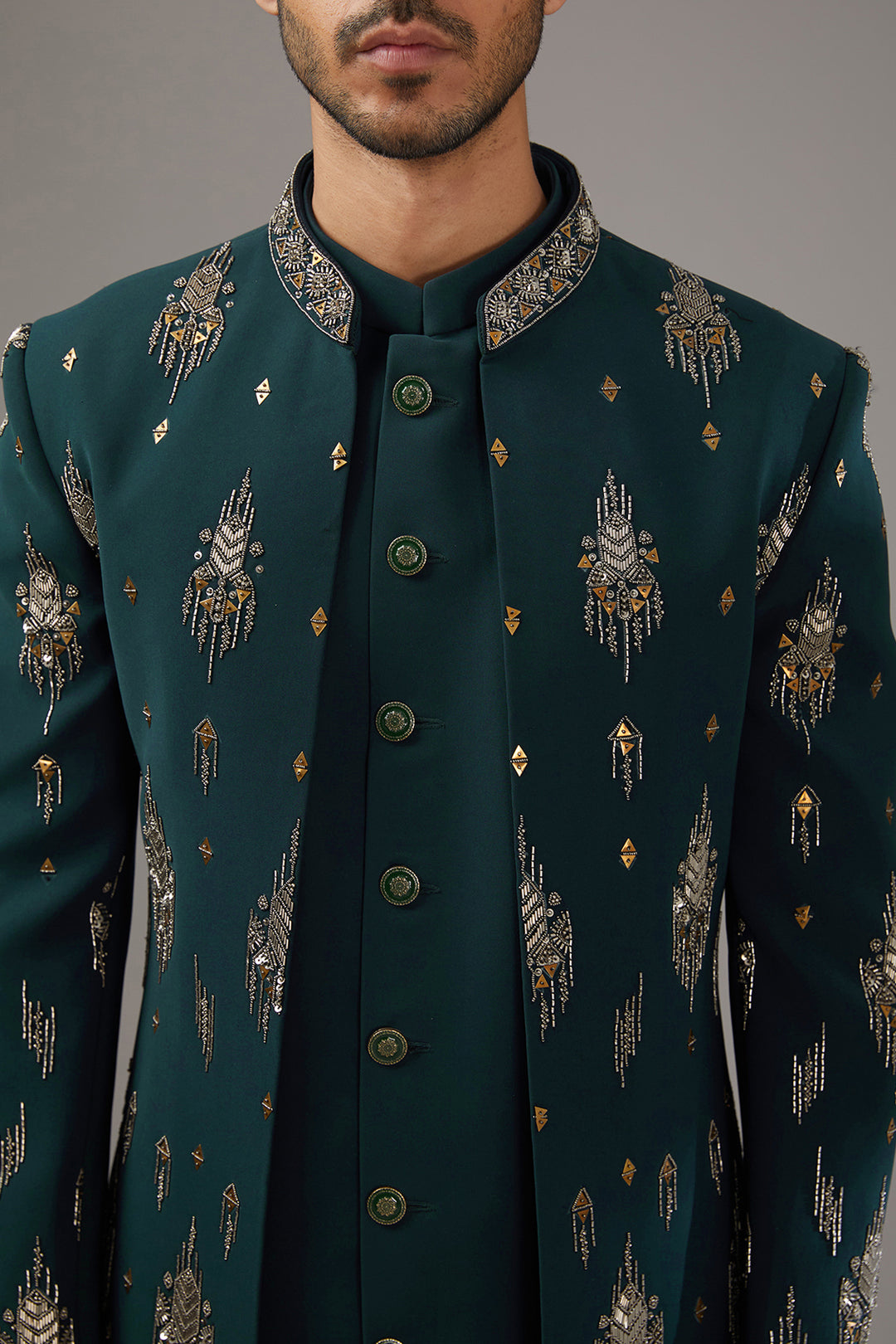 Golden Verdant Indo-Western Set