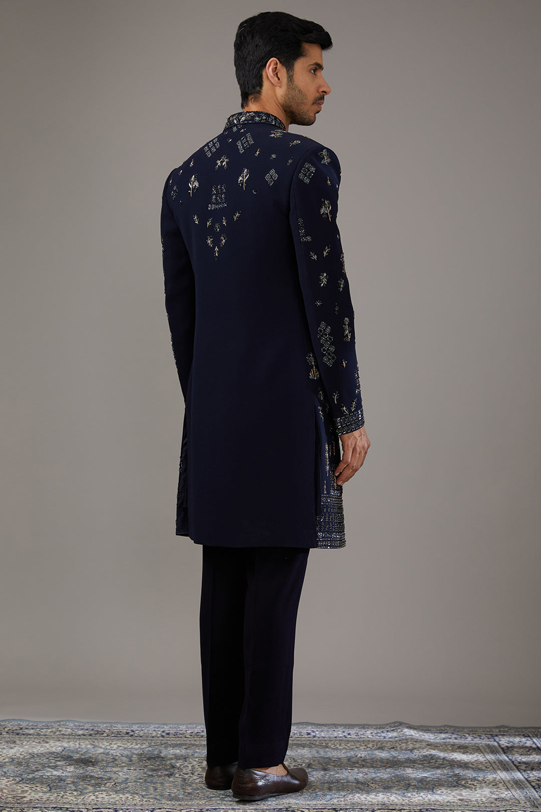 Antique Blue Embellished Indo-Western Set