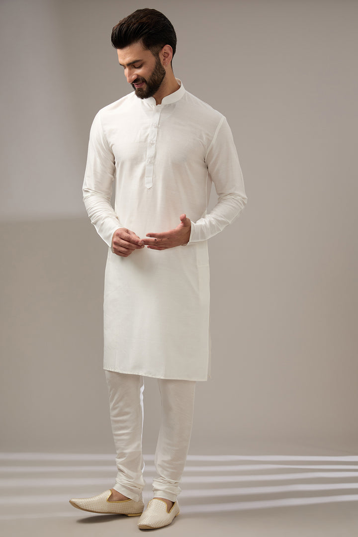 Floral Handwork Ivory Sherwani Set