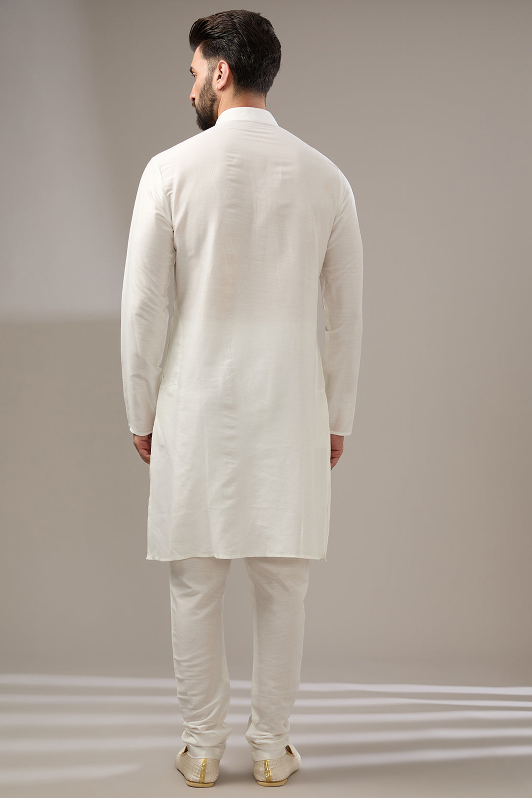Floral Handwork Ivory Sherwani Set
